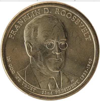 Оценить и Продать монету доллар США 2014 32-ый Президент США - Франклин  Рузвельт медь, олово, цинк