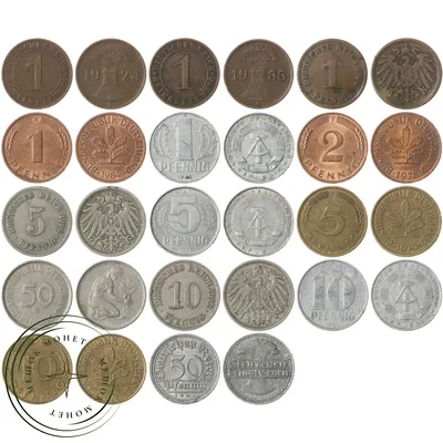 Набор монет Германии-ГДР-ФРГ (14 монет) купить | Цена 599 ₽ | Код 937031569