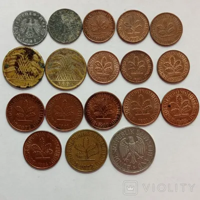 Монеты Германии 1924-1991-18 шт. Великобритании (Елизавета 2) -11 шт. -  «VIOLITY»