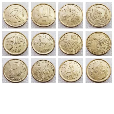 ☜➀☞Купить Набор монет Испании EURO 8 монет 1999 - 2015 UNC