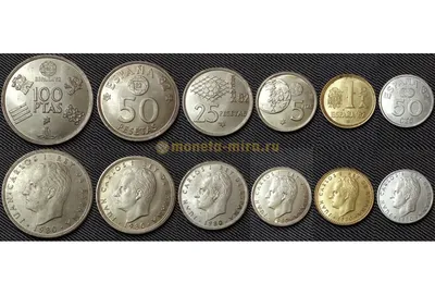 Испания набор монет евро 2016 (8 штук) стоимостью 944 руб.