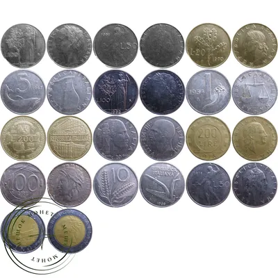 Купить монеты Италии - лира, чентезимо | Купить монеты