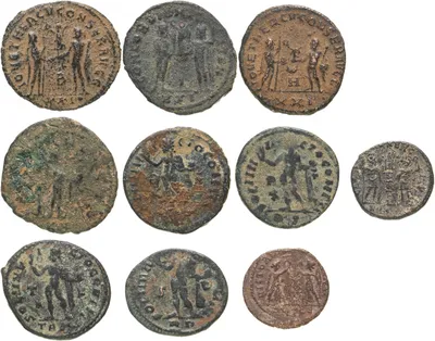 10 монет Римской империи III-V вв (состояние F-VF) стоимостью 7839 руб.