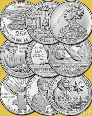 Вся серия монет «Американские женщины» 25 центов 2022-2023 гг.