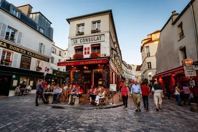 Montmartre в Париже, франция Стоковое Фото - изображение насчитывающей  ресторан, рассвет: 129486612