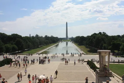 Вашингтон Округ Колумбия Июля 2021 Года Туристы Смотрят Монумент Вашингтона  – Стоковое редакционное фото © kosoff #480065000