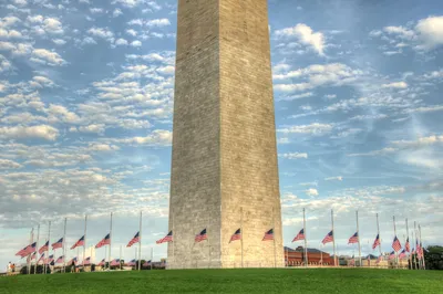 Монумент Вашингтона, солнечный рассвет…» — создано в Шедевруме