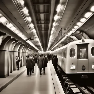 Внутри станции метро, москва 1950, …» — создано в Шедевруме