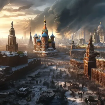 Общий вид Москвы, апокалипсис, …» — создано в Шедевруме