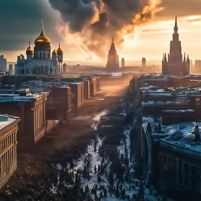 Картинка конец света разрушенная Москва Фантастика