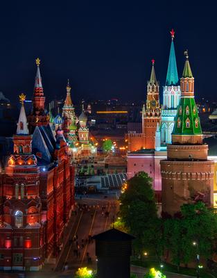 Фотографии Москва Россия Московский Кремль HDR улиц Ночь Дома Города