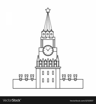 Рисунок кремлевская башня - 50 фото