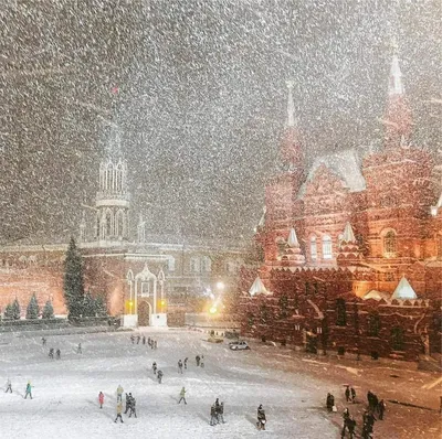 Москва в снегу фото