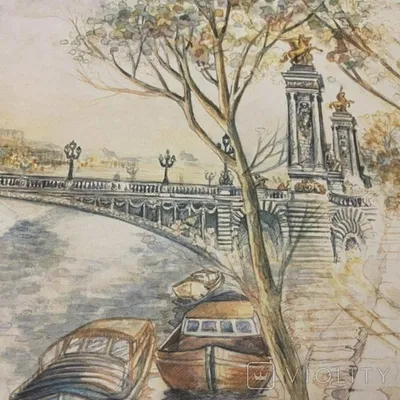 Набор для вышивания крестом PANNA Париж. На мосту Александра III