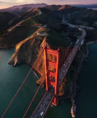 Вечер, мост в Сан-Франциско, вид …» — создано в Шедевруме