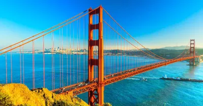 вид на мост золотые ворота сан-франциско сша Стоковое Фото - изображение  насчитывающей инженерство, гора: 223783888
