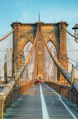Бруклинский Мост - Фотообои на стену по Вашим размерам в интернет магазине  arte.ru. Заказать обои Бруклинский Мост - (12212)