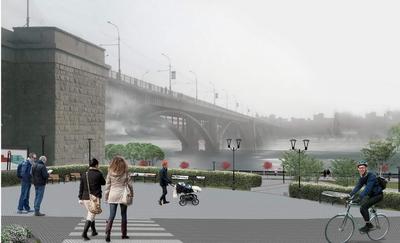 Под Октябрьским мостом в Новосибирске началось строительство крытой  пешеходной галереи - 20 апреля 2023 - НГС.ру