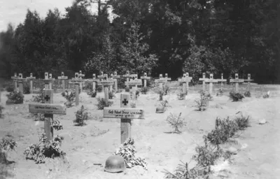 Кладбище немецких солдат, погибших в начале Великой Отечественной войны —  военное фото