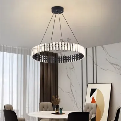 Немецкие дизайнерские люстры для гостиной, яркое освещение на 360 °,  Современная круглая Подвесная лампа, кухня, спальня, домашний декор |  AliExpress