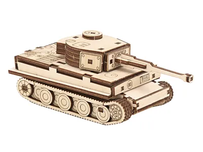 Деревянный конструктор сборная модель 3D Немецкий танк Второй Мировой Войны  \"Тигр\", 13, 5х5, 5х4, 5 см, 54 дет. - купить с доставкой по выгодным ценам  в интернет-магазине OZON (616635430)