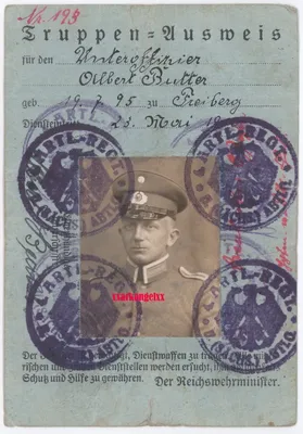 Eisernes Kreuz (Ausgabe 1914). Vorläufiger Ausweis über die Verleihung der  II. Klasse für W. Braunicke aus Zedenik, datiert Wesel am 4. Juni 1919, mit  Unterschrift eines Leutnants und Kompagnieführers, mehrfach gefaltet.