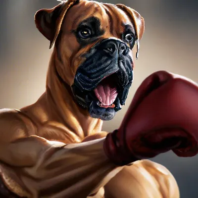 Цветное лицо немецкого боксера-тигра . стоковое фото ©volofin 119807846