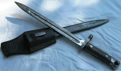 Штык - нож немецкий пожарной полиции (\"Feuerschutzpolizei\") периода 1938 -  1945 годов, с подвесом и темляком. - Антикварное оружие