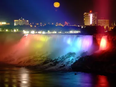 Ниагарский водопад ночью фото фотографии