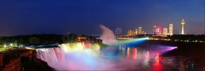 Скачать обои ночь, сумерки, вечер, ниагарский водопад, озеро разрешение  1680x1050 #166130