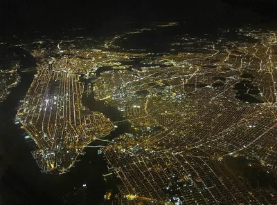 Нью Йорк ночью из космоса - 63 фото