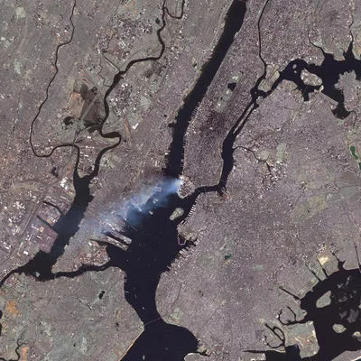 Космические снимки атаки на Нью-Йорк 11 сентября 2001 года | Пикабу