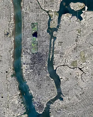 Карта Нью Йорка с улицами на спутниковой карте онлайн