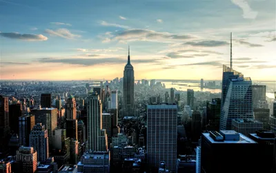 Обои на рабочий стол New york city / Нью-йорк с высоты птичьего полета,  обои для рабочего стола, скачать обои, обои бесплатно