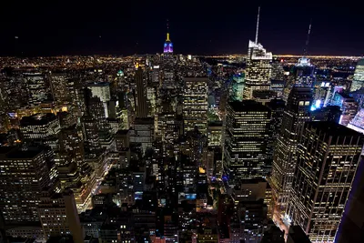 Вид на ночной Нью-Йорк с небоскреба Рокфеллер Плаза: protchenkov —  LiveJournal