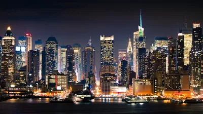 Ночной Нью Йорк (59 фото) | Таймс сквер, Городской пейзаж, Скайлайн