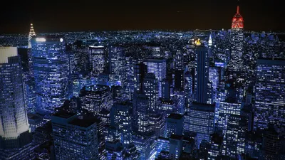 Фотографии Нью-Йорк США ночью Небоскребы Дома Города 4608x6144