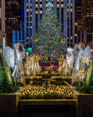 Природа, города - Алмазная картина (мозаика) \"Рождество в Нью-Йорке\" Р.  Финале 40*50 см