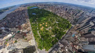 Вид с воздуха на Нью-Йорк с видом на Центральный парк - PICRYL Изображение  в общественном достоянии