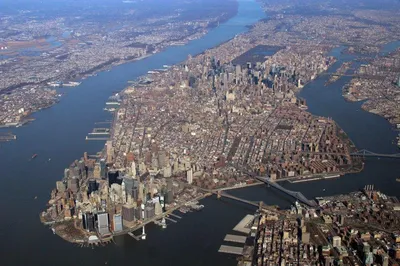 Вид на Нью-Йорк и Манхэттен с высоты птичьего полета Стоковое Изображение -  изображение насчитывающей пляжа, строя: 162052945