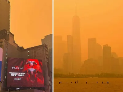 Как выглядит Нью-Йорк из-за пожарного смога
