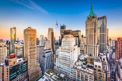 Нью-Йорк Сити Скайлайн редакционное изображение. изображение насчитывающей  панорама - 166130385