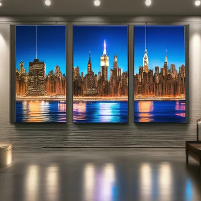 Постер для интерьера Высотные здания в городе Нью-Йорк размер 50х70 см  интерьерные картины | Здания, Город, Архитектура