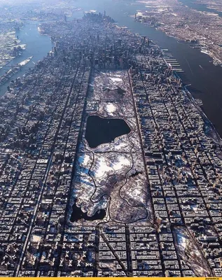 Город Нью-Йорк зимой в снегу, …» — создано в Шедевруме