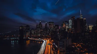 Обои нью-йорк, сша, ночной город, панорама, небоскребы картинки на рабочий  стол, фото скачать бесплатно
