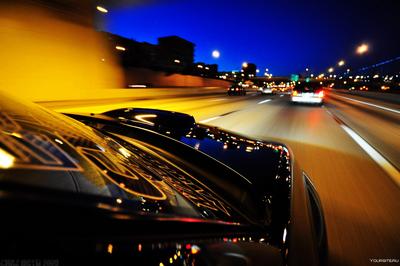 Машина на фоне ночного города - 72 фото