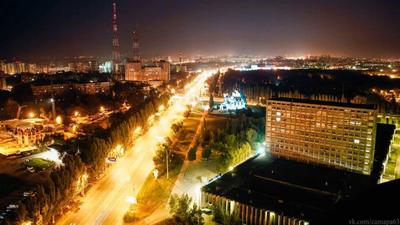 Самара с высоты — ночью | IWphoto.ru