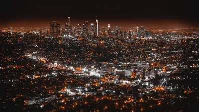 Обои лос-анджелес, сша, ночной город, вид сверху картинки на рабочий стол,  фото скачать бесплатно | Лос-анджелес, Город, Обои