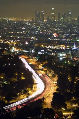 Обои на рабочий стол Ночной Los Angeles / Лос-Анджелес, by Wilkof  Photography, обои для рабочего стола, скачать обои, обои бесплатно