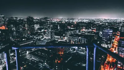Лос-Анджелес Панорама ночью, Калифорния - центр города Стоковое Изображение  - изображение насчитывающей анджелес, панорама: 165751147